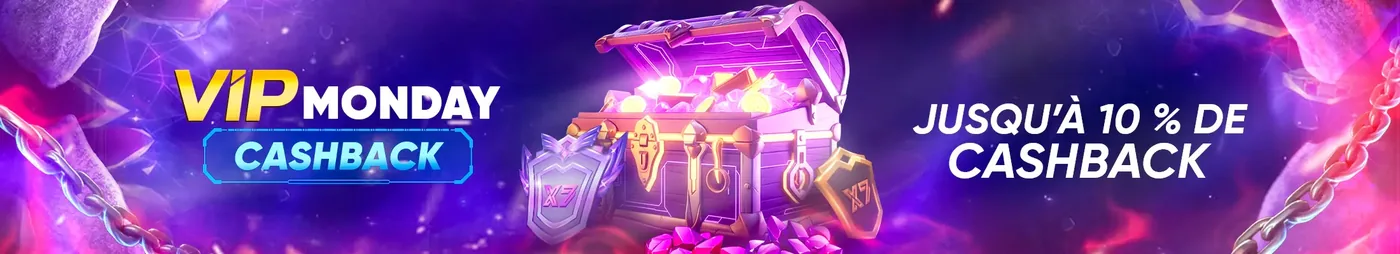 Cashback VIP du lundi sur X7 Casino : jusqu'à 10 % des pertes nettes